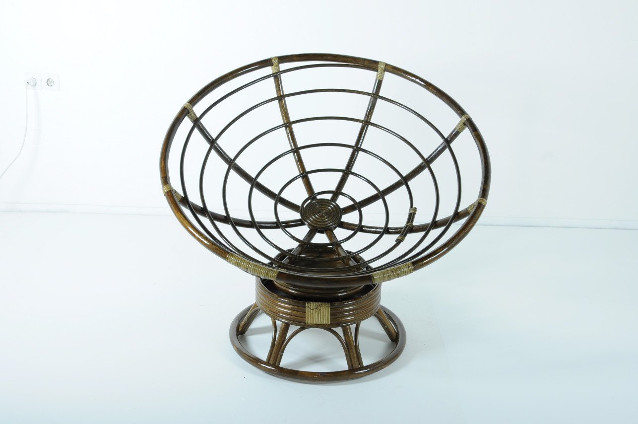 Кресло с подушкой зеленое из ротанга "Олива" Papasan 23/01В VINOTTI  00-3885510 Зеленый  - Вид №1