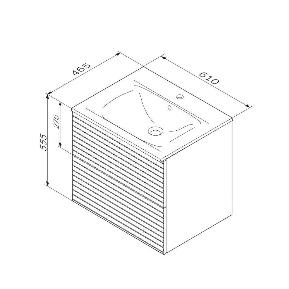 AM.PM Struktura - Подвесная тумба под раковину 60 см в цвете графит 86746449 STLM-0071205 - Вид №11
