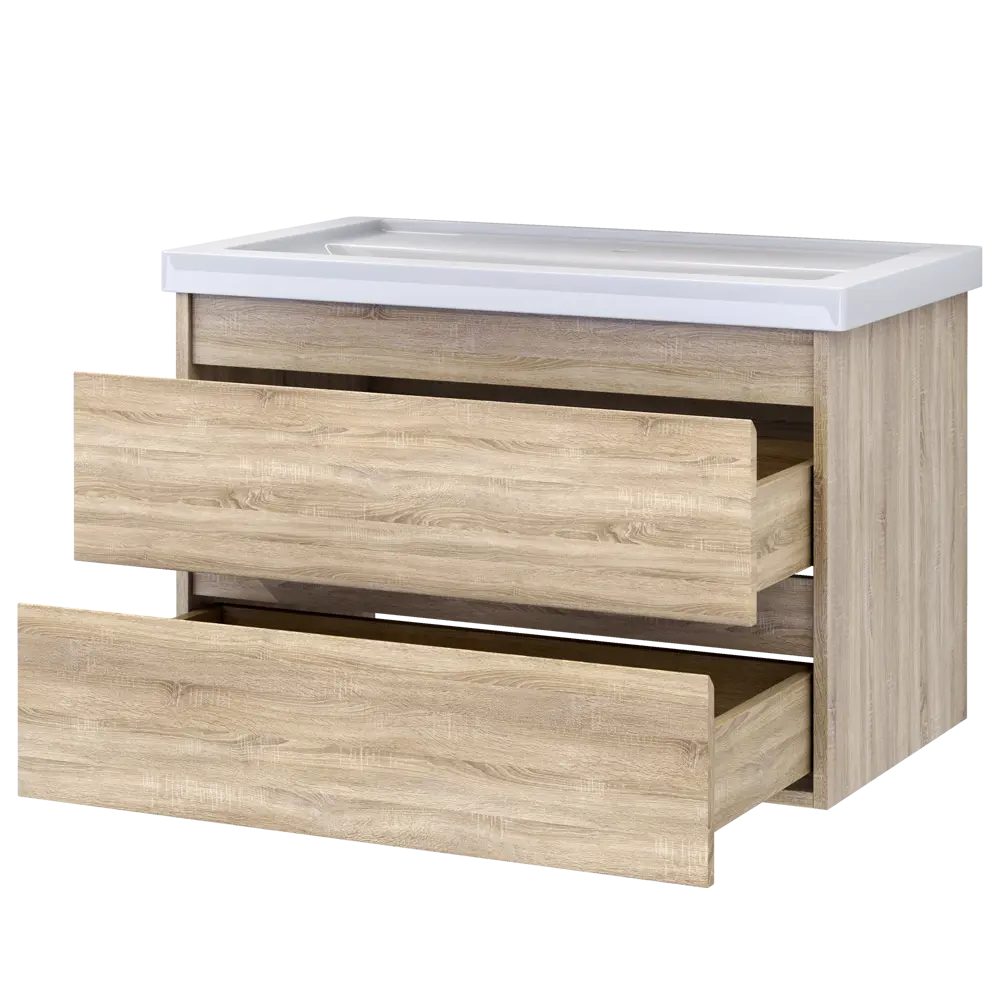 Vigo Matteo — подвесная тумба для ванной с двумя ящиками, дуб сонома 80 см 89050548 STLM-0991338 - Вид №6