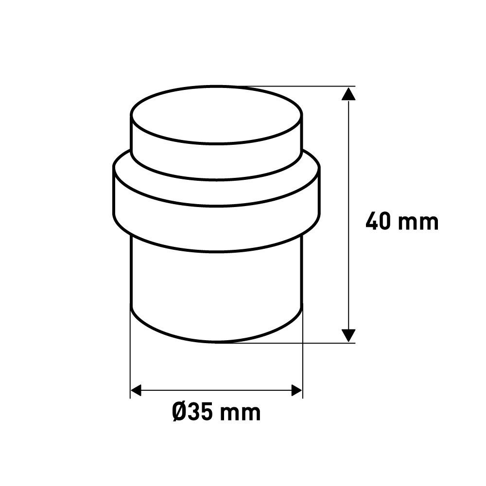 Дверной стопор , 35x35x40 мм, хром LJPS0043 Public Steel Россия  - Вид №4
