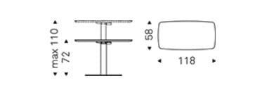 Керамическая прямоугольная регулируемая высота стола Cattelan italia RUNNER KERAMIK ARCH-00149611 - Вид №4