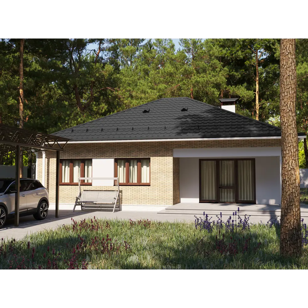 Металлочерепица 0.5 мм 2250x1180 мм RAL 7024 серый Santreyd STLM-2038890 - Вид №2