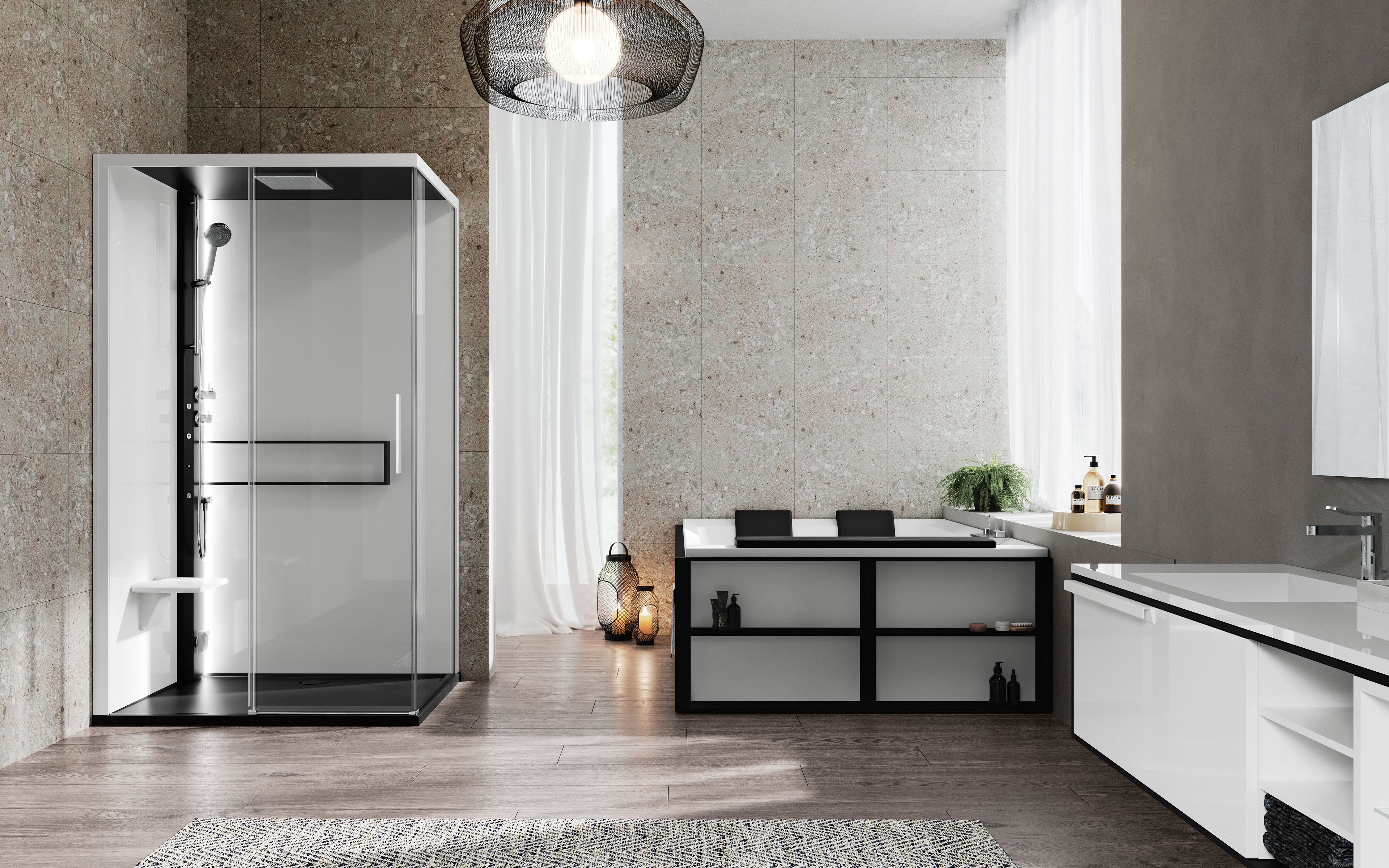 Угловая многофункциональная душевая кабина Novellini Glax 2 2.0 ARCH-00002083 - Вид №1