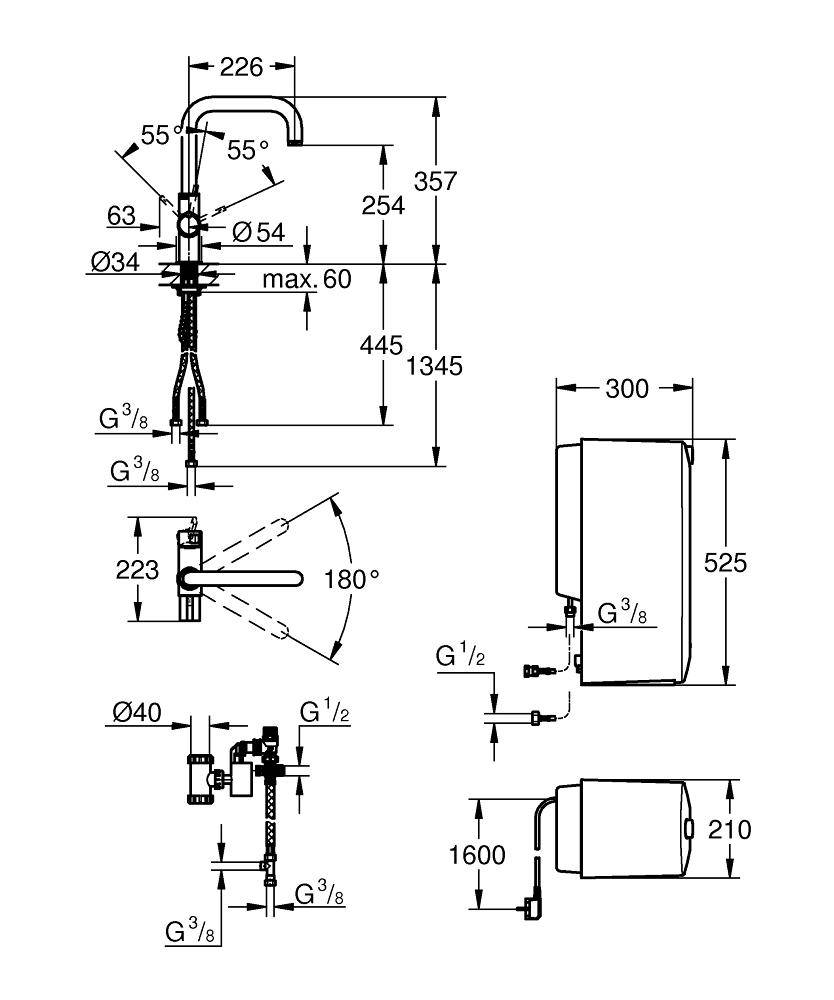 30156DC0 Комплект со смесителем для кухни Grohe GROHE Red суперсталь - Вид №1