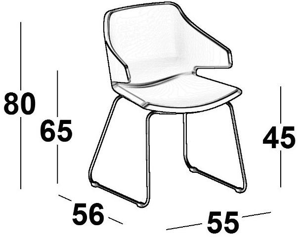 Luxy Тканевый стул на санках с подлокотниками Meraviglia sun-id-1405930 - Вид №5