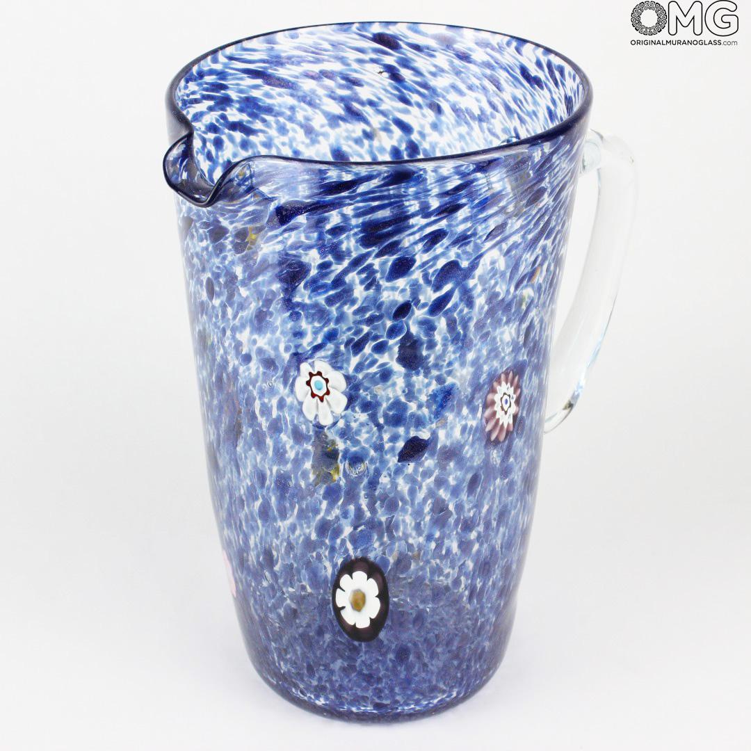 2948 ORIGINALMURANOGLASS Кувшин для вина и воды Кобальт - Original Murano Glass OMG 18 см  - Вид №1