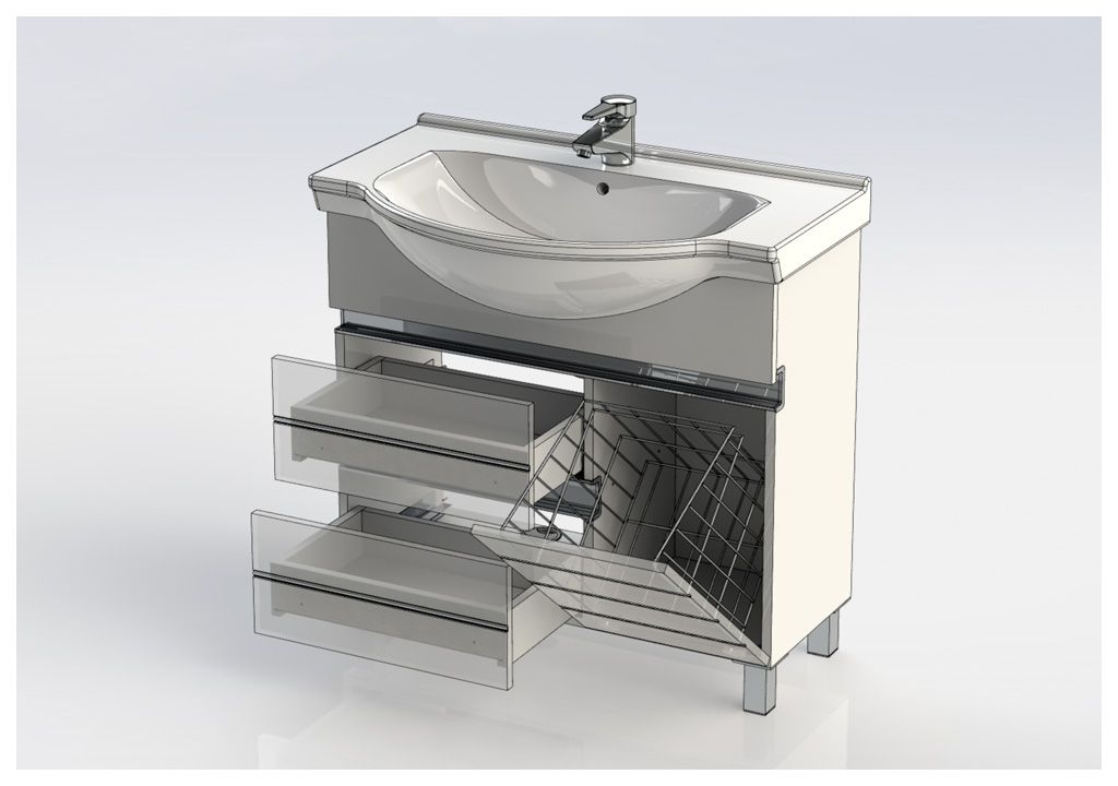 Тумба с раковиной Aquanet Доминика 80 б\к белый 0017237500169551 - Вид №5
