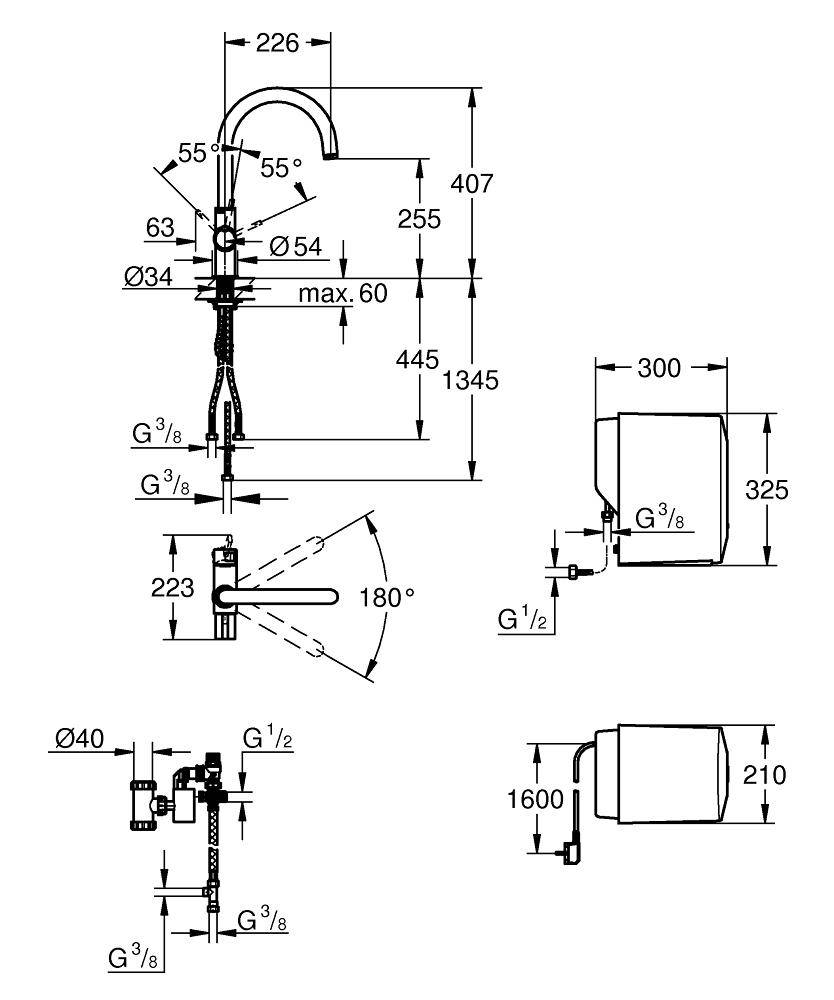 30083000 Комплект со смесителем для кухни Grohe GROHE Red хром - Вид №1