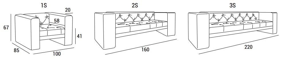 4-местный тканевый диван capitonné Domingo Salotti ARCH-00078862 - Вид №6