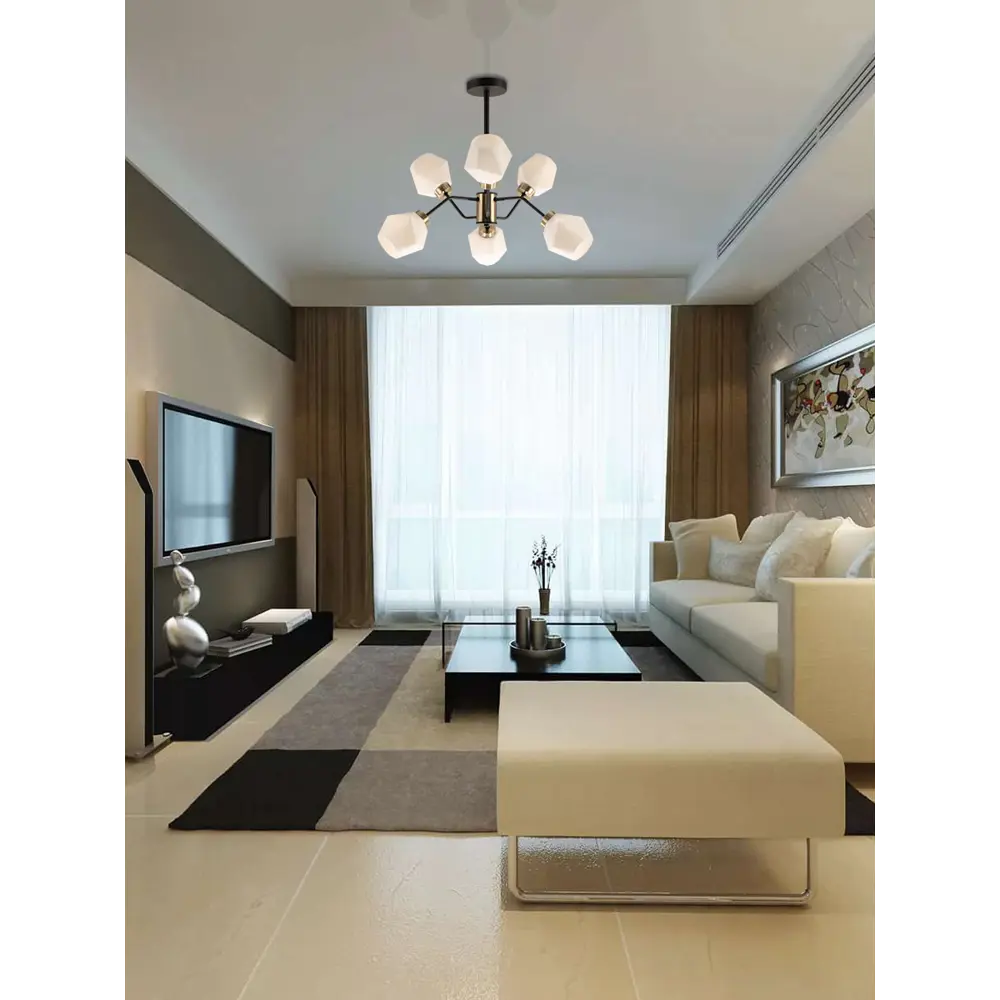 Люстра на штанге Lamplandia Geometry L1433, 6 ламп, 20 м², цвет черный STLM-2021432 - Вид №9