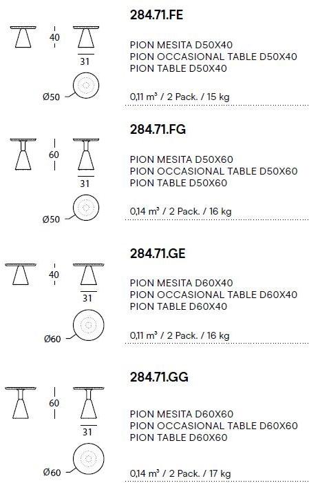 Sancal Низкий круглый деревянный журнальный столик Pion sun-id-1459343 - Вид №5