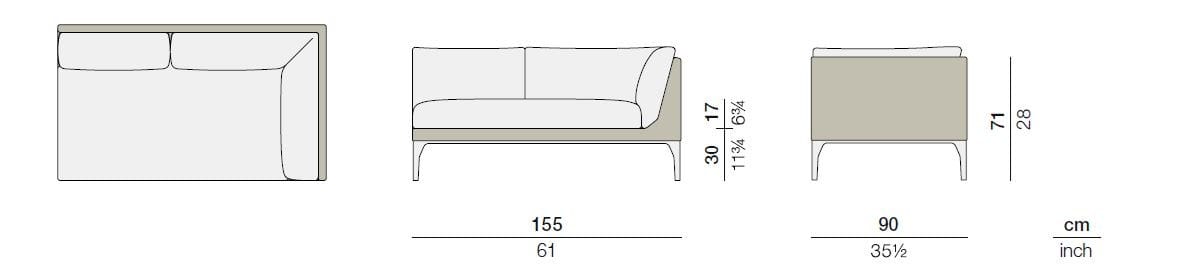 2-местный тканевый садовый диван DEDON MU ARCH-00052286 - Вид №2