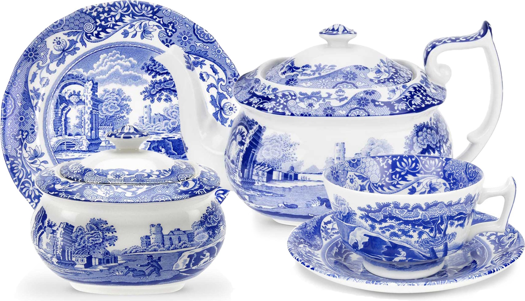 10669926 Spode Сервиз чайный Blue Italian Голубая Италия на 6 персон 20 предметов Фаянс 