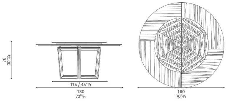 Poltrona Frau Круглый стол с ленивой сьюзан La collezione - tavoli e sedie sun-id-1447539 - Вид №1