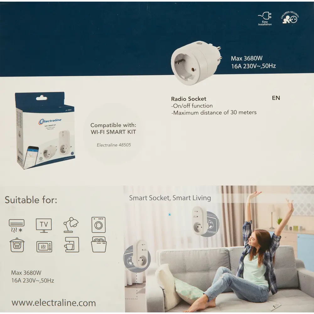 ELECTRALINE - Умные розетки с пультом ДУ для автоматизации дома 82246909 Серия отсутствует STLM-0023013 - Вид №4