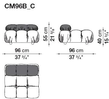 B&B Italia Модульный модульный диван с тафтингом из ткани Camaleonda sun-id-1507570 - Вид №20