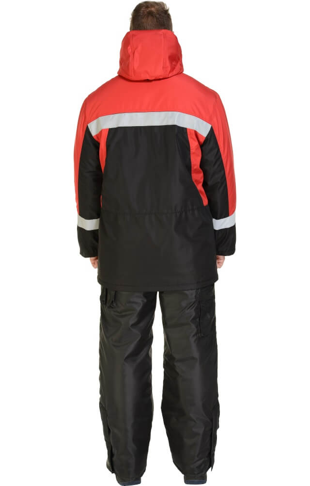 64516 Куртка "Марс" зимняя черно-красная с СВП  Зимняя спецодежда  размер 60-62/170-176  - Вид №5