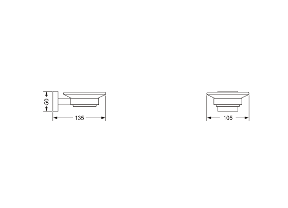 Мыльница с настенным держателем JOERGER Charleston Square 634.00.007.000 - Вид №1