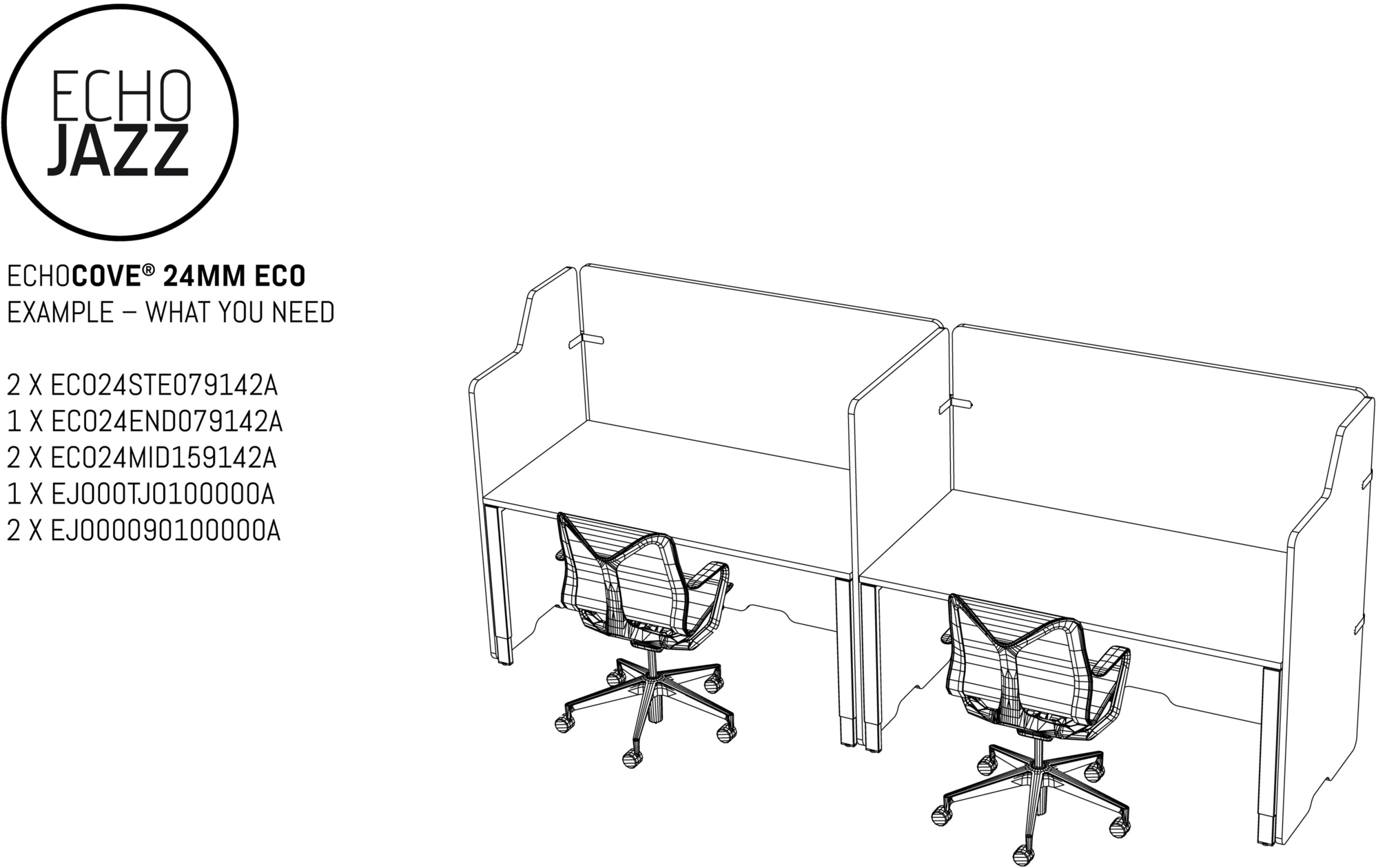 ECHOJAZZ Отдельно стоящая звукопоглощающая перегородка для офиса sun-id-1381674 - Вид №14