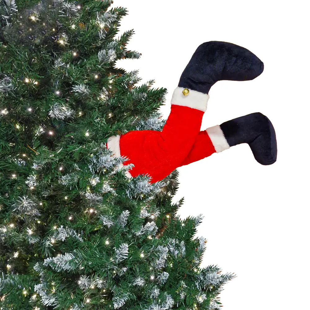 89378391 Елочная игрушка Ноги санты в елке 10x38 см разноцветный STLM-1524549 Santreyd 