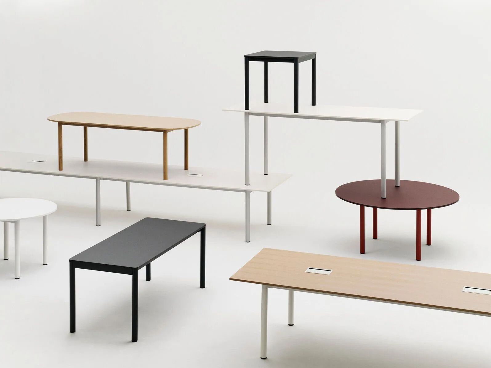 Круглый стол с алюминиевыми или твердыми дубовыми ножками Hay пристройка ARCH-00070353 - Вид №3