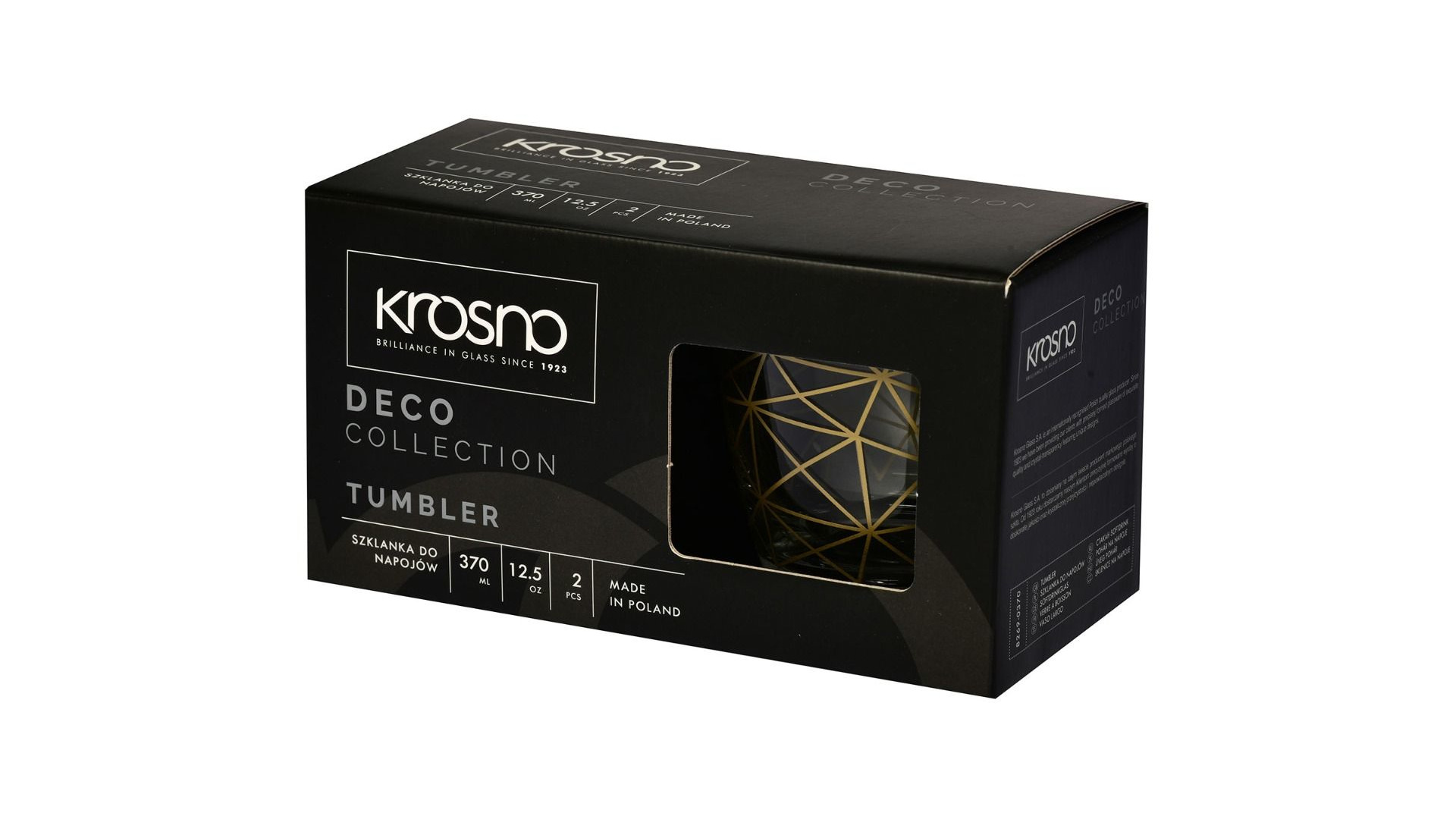 10653572 KROSNO Набор стаканов для воды Krosno "Золотая нить" 370мл, 2 шт Стекло  - Вид №3