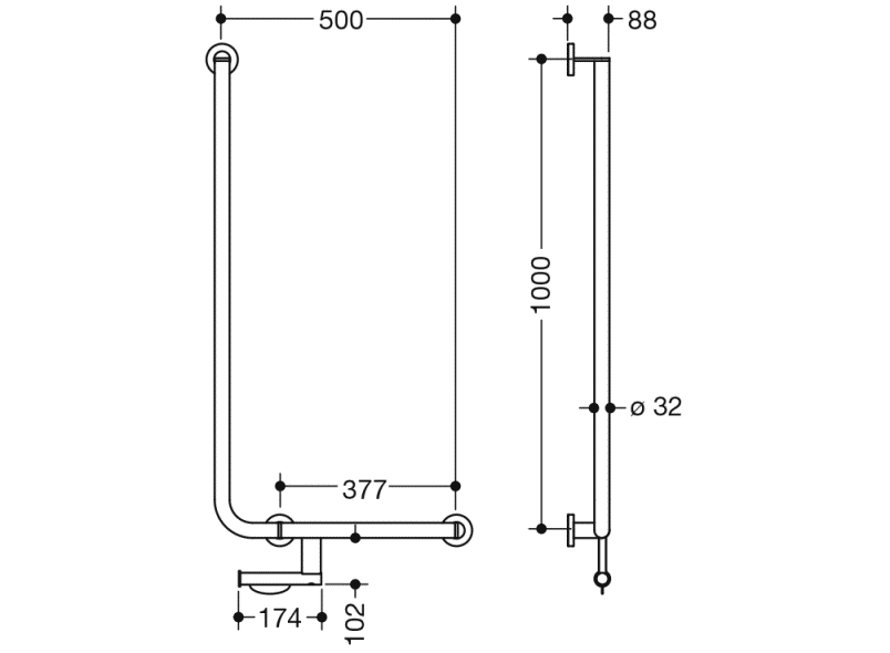 900.22.112XA угловая ручка HEWI System 900 - Вид №1