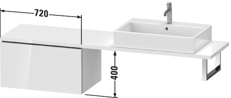 LC584300707 L-Cube Шкафчик для компактной консоли Бетонно-серый матовый декор Duravit - Вид №1