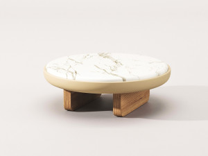 Круглый мраморный журнальный столик Calacatta