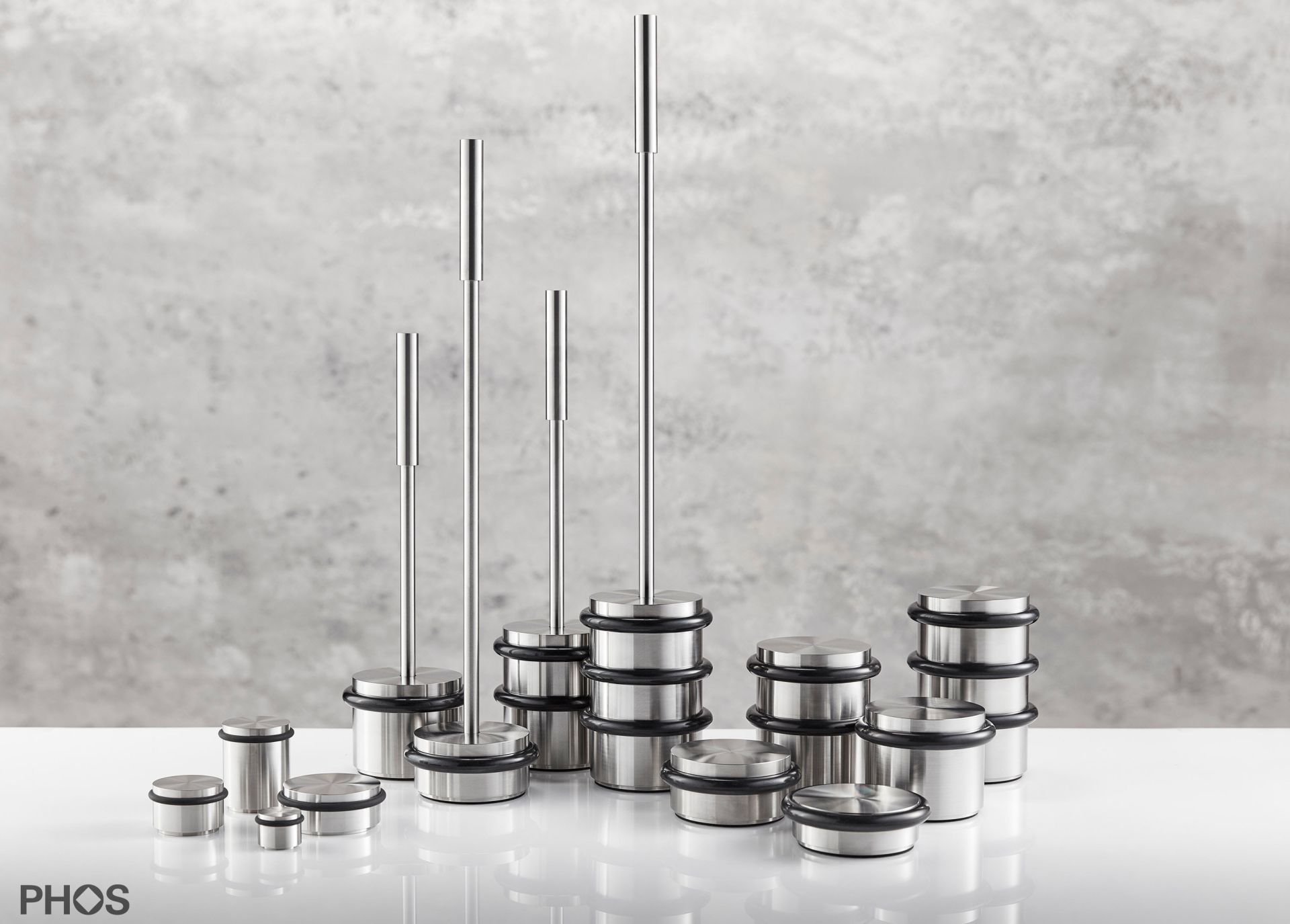 TSB50-65 Дверной стопор нижний, привинченный, ø54 мм, высота 6,5 см. PHOS  - Вид №5