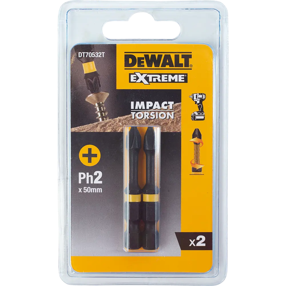 Биты ударные Dewalt PH2x57 мм, 2 шт. 18747698 STLM-2166952  - Вид №1
