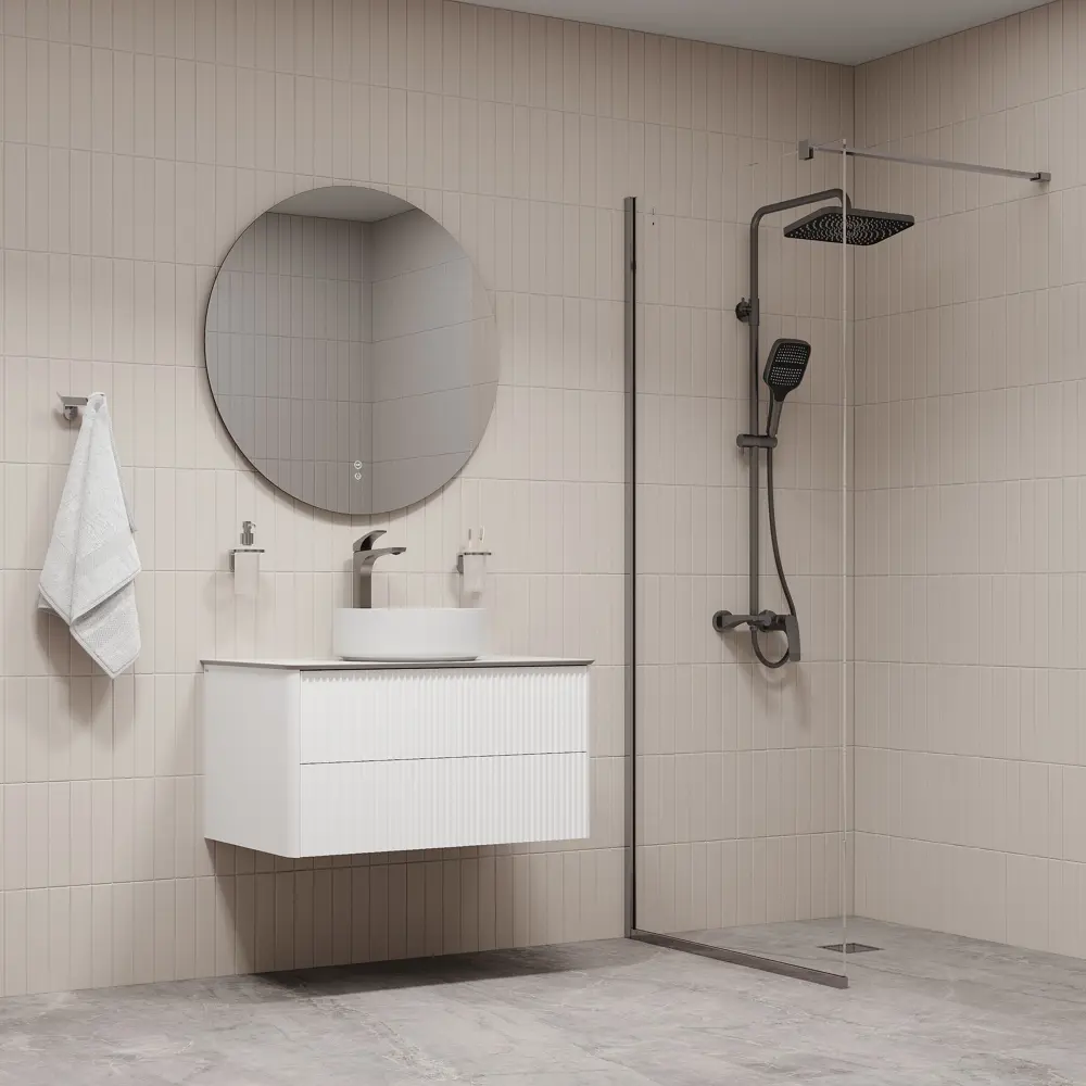 89392201 Смеситель для раковины Iddis Lahta LAHGM01i01 однорычажный на столешницу цвет графит матовый STLM-1569428 - Вид №4