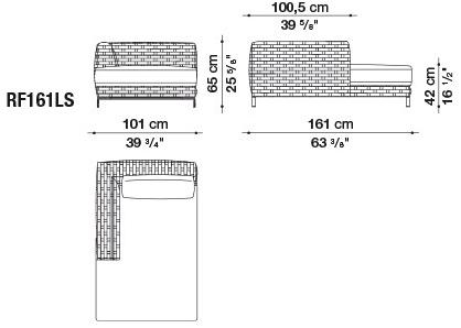 B&B Italia Outdoor Диван с шезлонгом Ray outdoor sun-id-1380308 - Вид №4