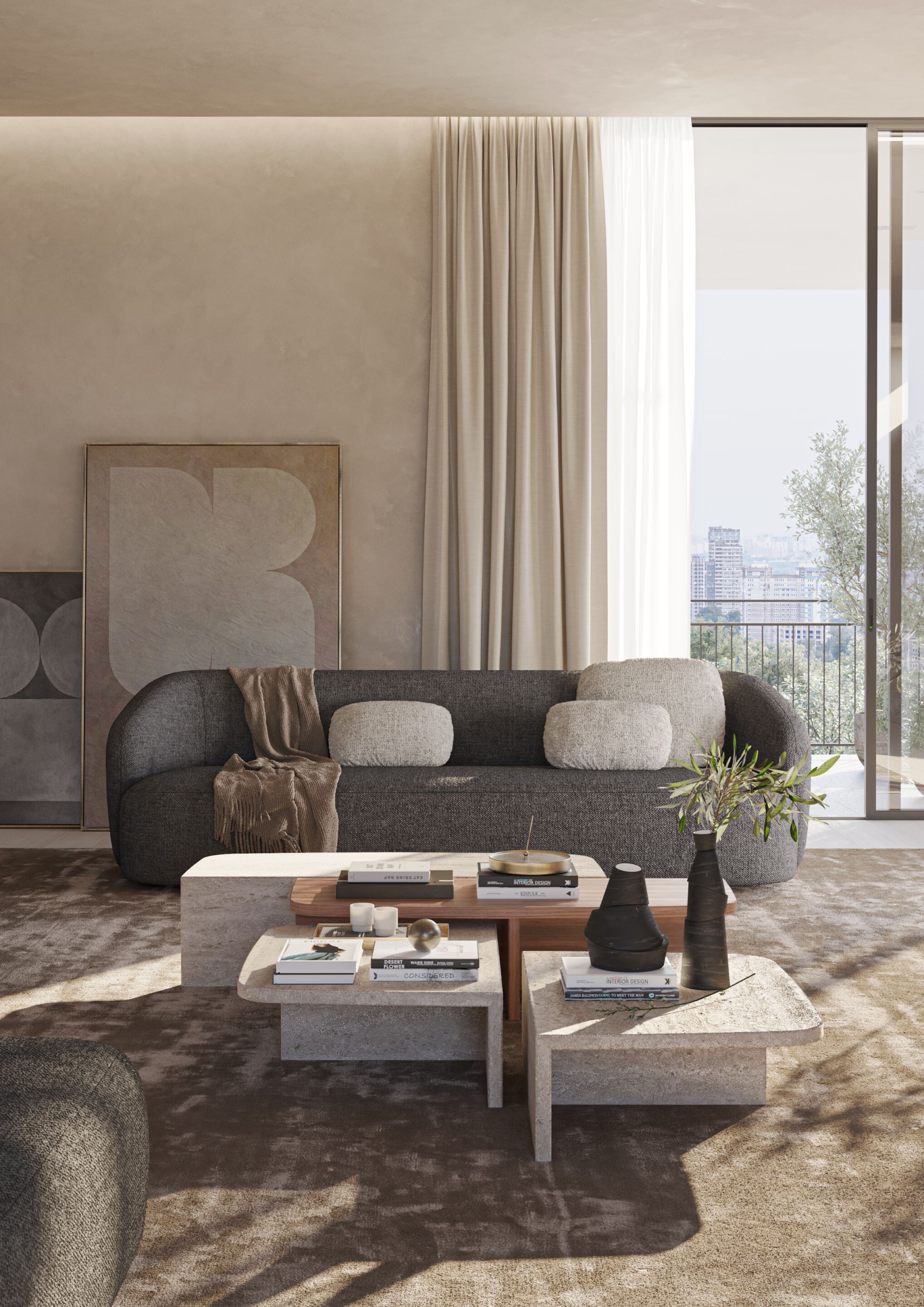 Секционный диван из кожи или ткани Vibieffe 85 SHELL ARCH-00026665 - Вид №1