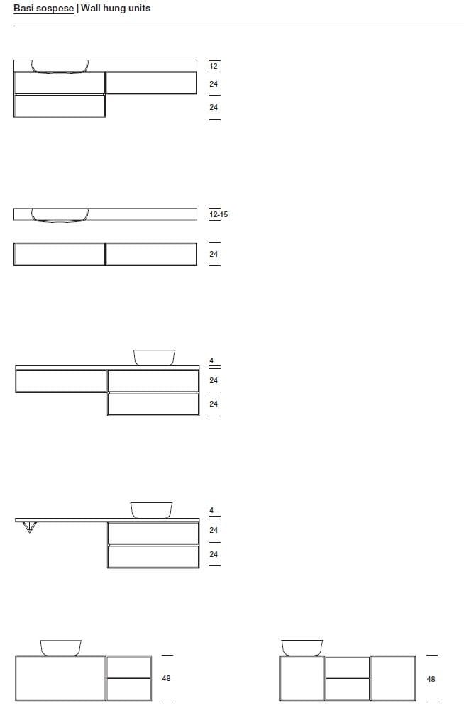 Подвесной шкаф для ванной комнаты с ящиками Rexa эсперанто ARCH-00100744 - Вид №3