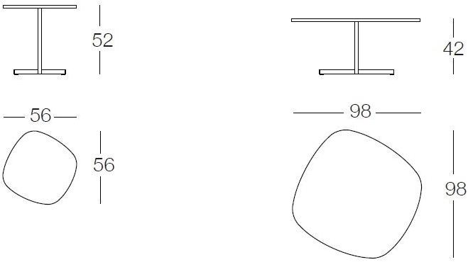 arflex Квадратный лакированный журнальный столик с основанием 4 звезды sun-id-1424111 - Вид №6