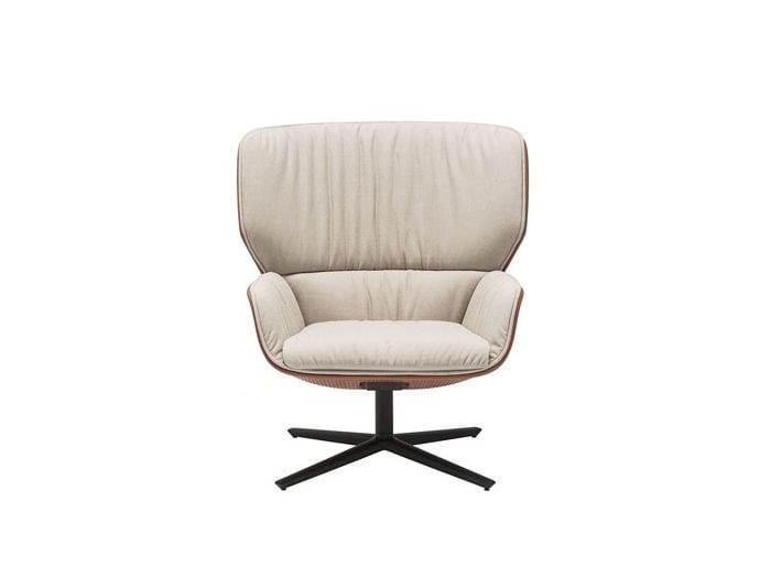 Спицевое вращающееся кресло с высокой спинкой Andreu World Nuez Lounge BIO ARCH-00062083