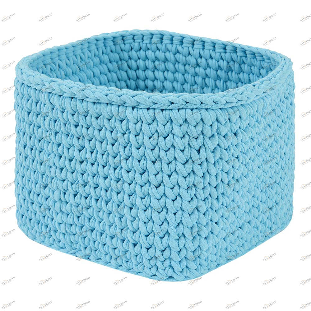 Вязаная корзина квадратная малая голубая VAMVIGVAM  282002 Голубой Santreyd 