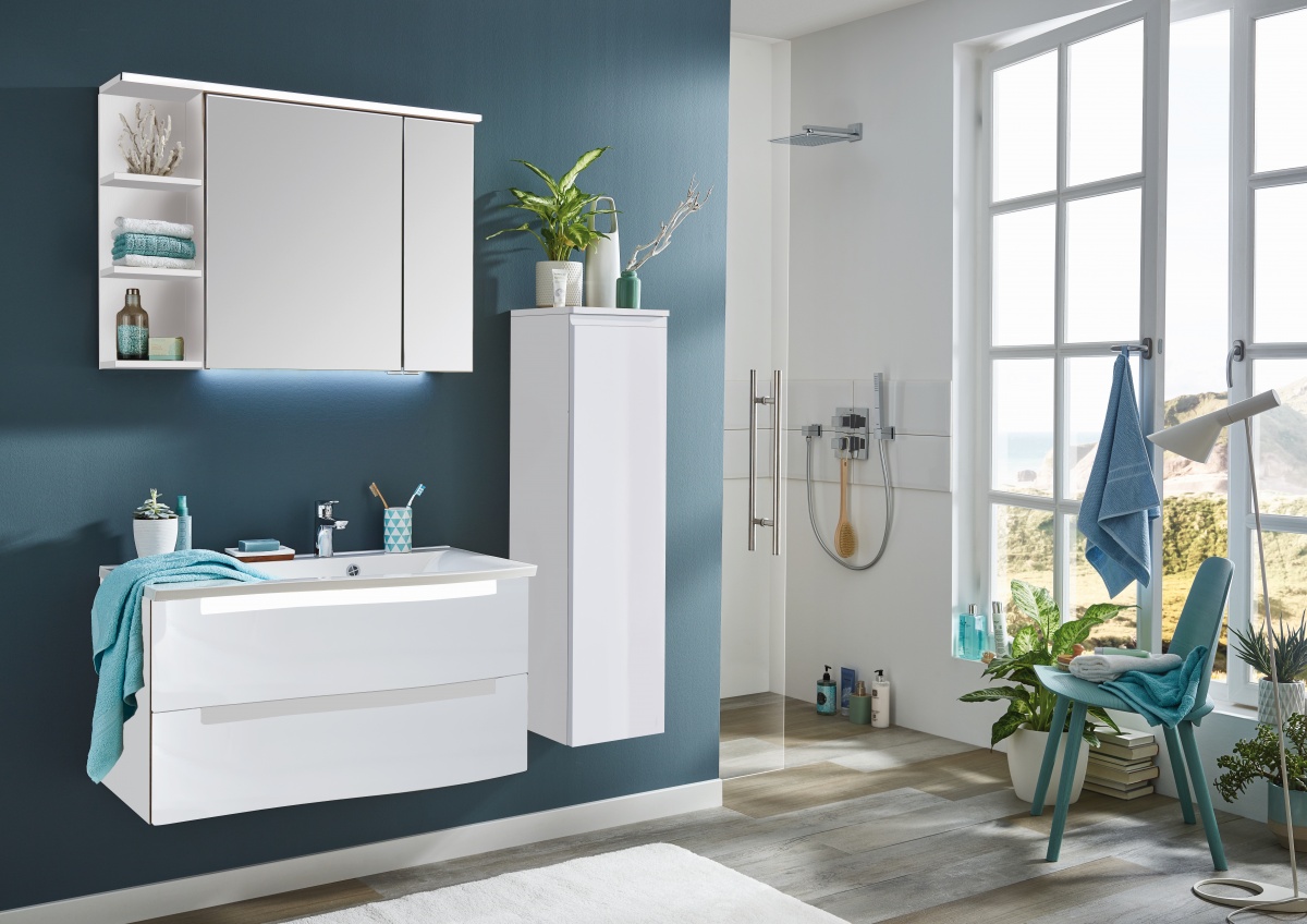 Purefaction900L(672/161) Комплект мебели Puris Purefaction, 900 мм левый, цвет белый высокоглянцевый 
