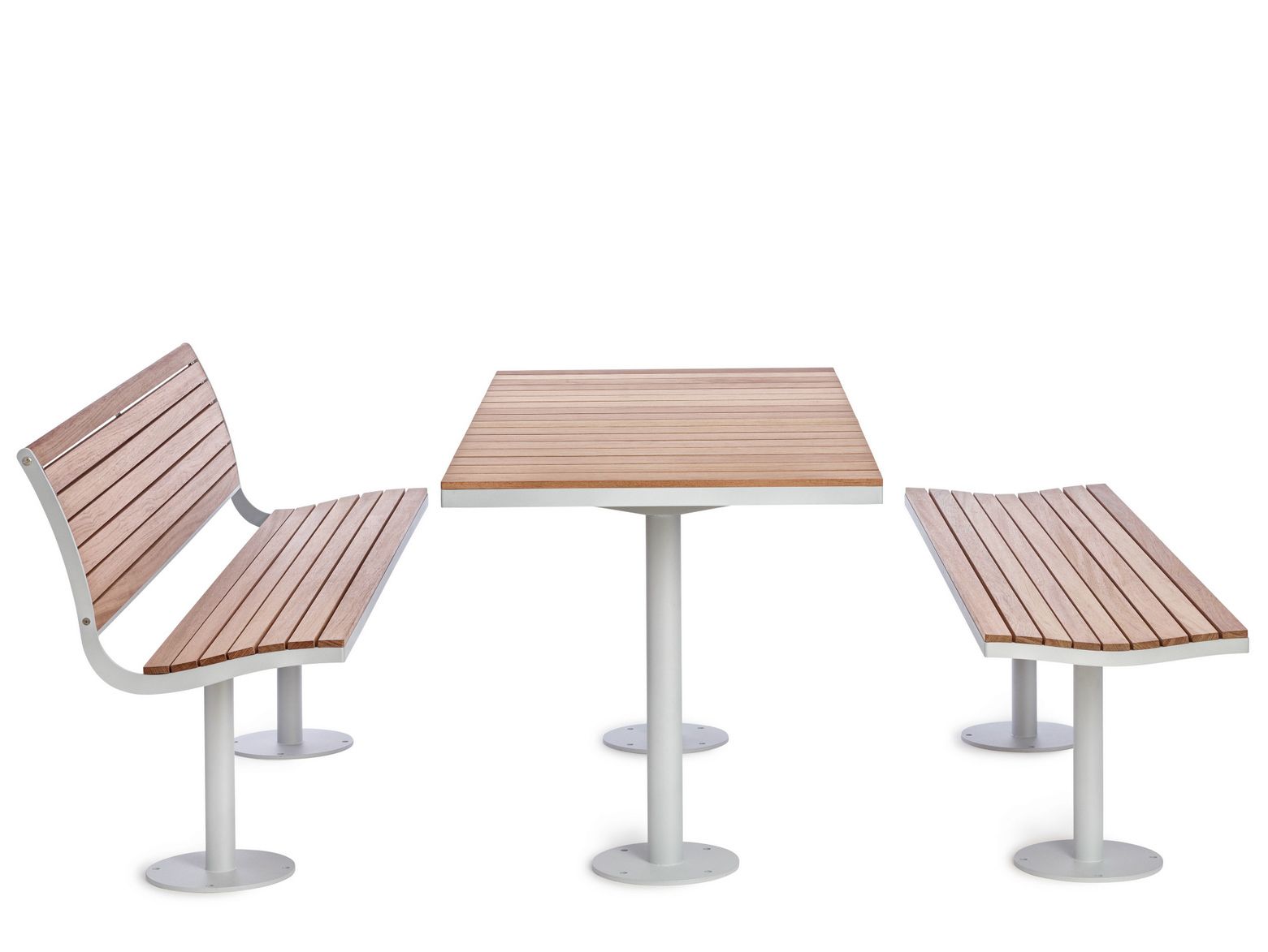 Стальная и деревянная скамья со спинкой Nola Industrier Parco ARCH-00126366 - Вид №1