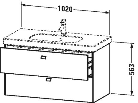 Тумбочка подвесная Brioso #BR4147 1020 x 469 мм Duravit BR414700707 - Вид №1