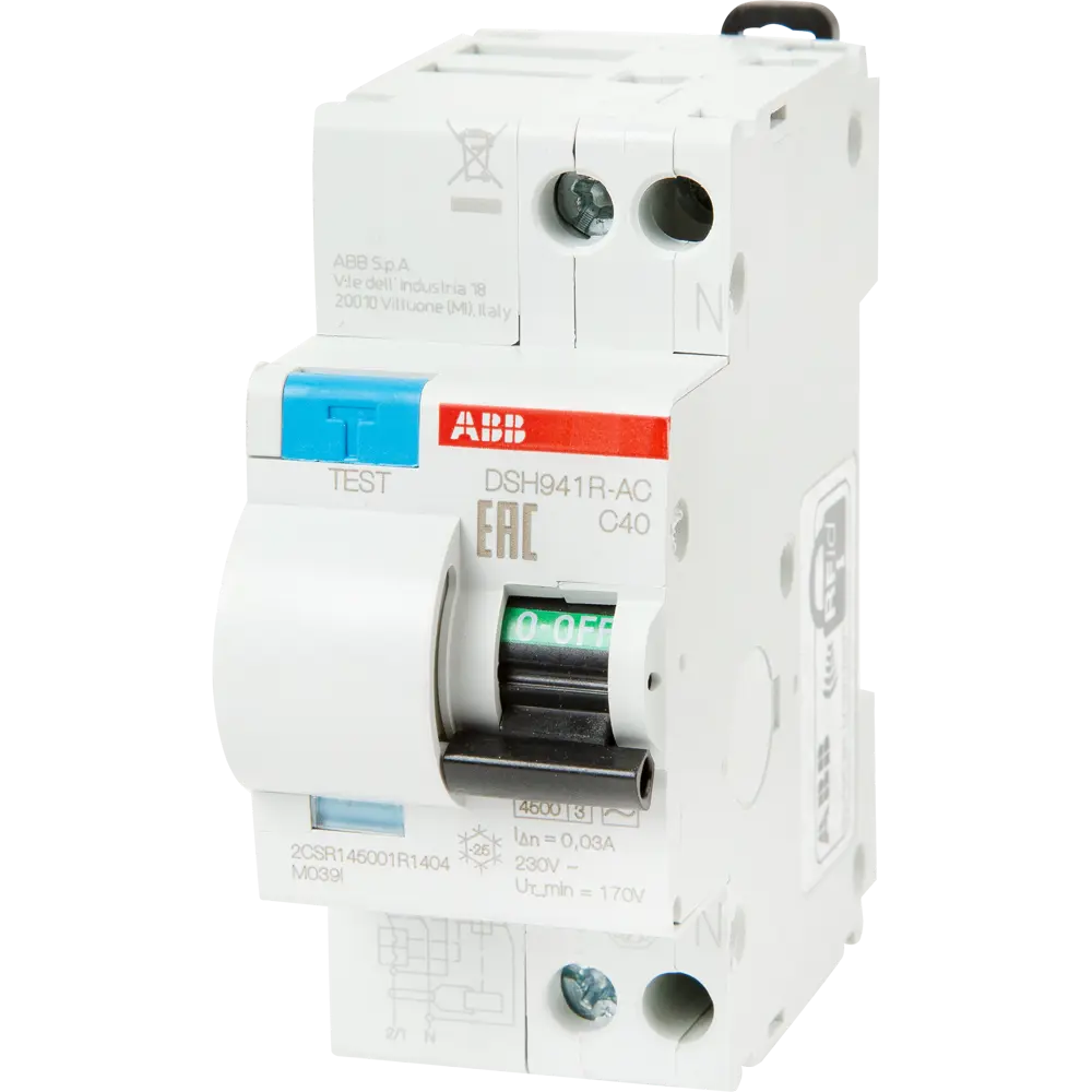 Дифференциальный автомат ABB DSH941R 1P N C40 А 30 мА 4.5 кА АС 2CSR145001R1404 10065932 STLM-2166240 