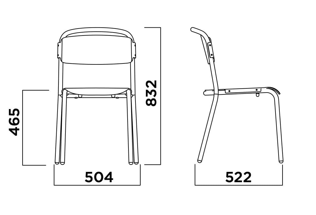 Штабелируемый стул из стали и дерева Infiniti Skol ARCH-00101382 - Вид №4