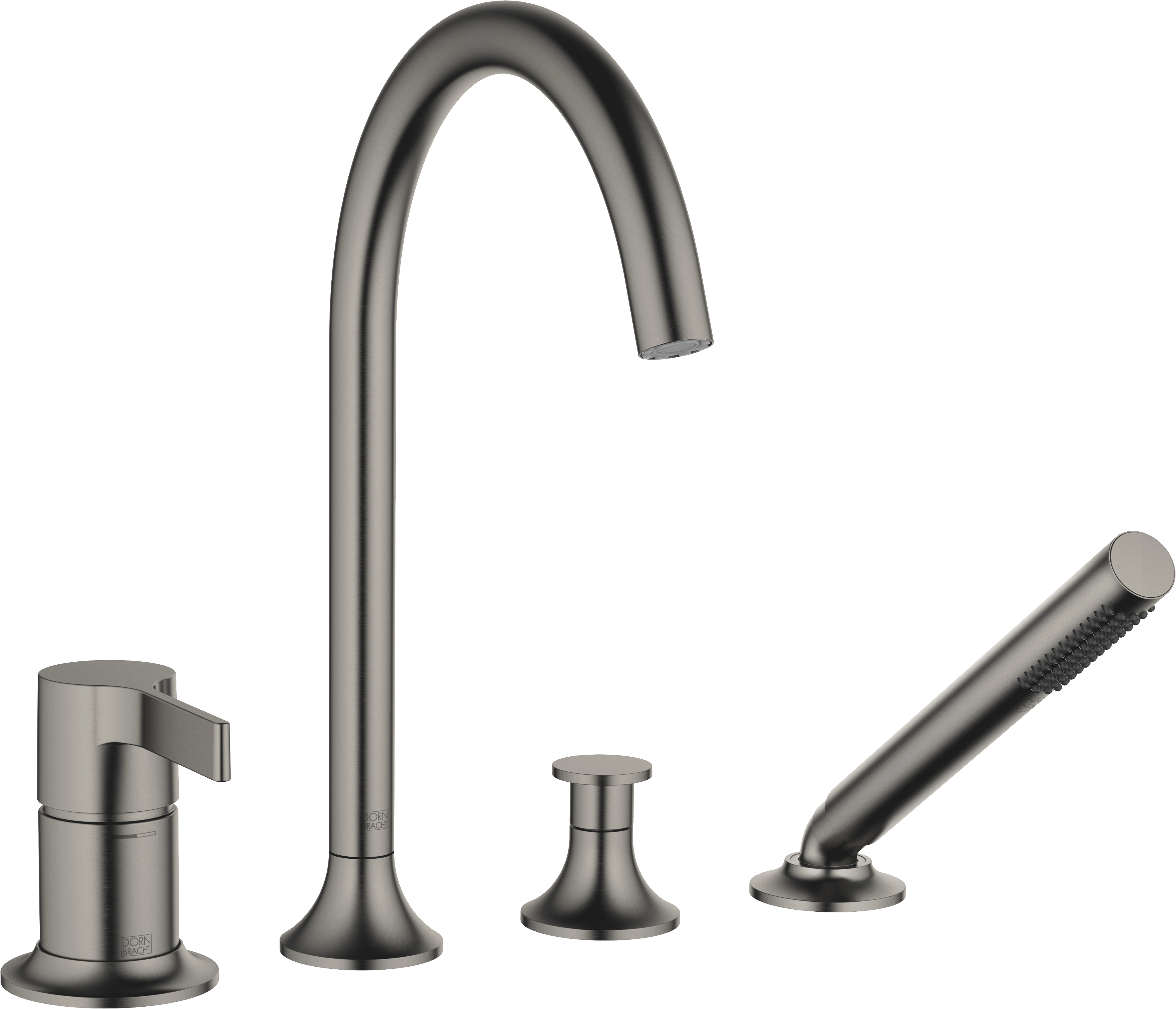 VAIA Душевой набор для ванны, установка на край ванны или на край плитки - матовая темная платина