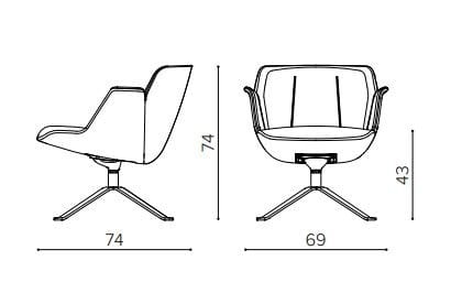 Вращающееся кресло на сиденье из ткани True Design Hive ARCH-00137689 - Вид №6
