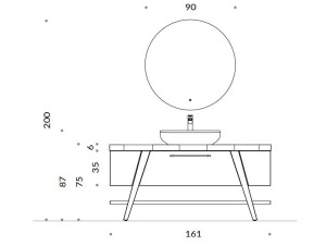 Деревянный напольный умывальник с ящиками