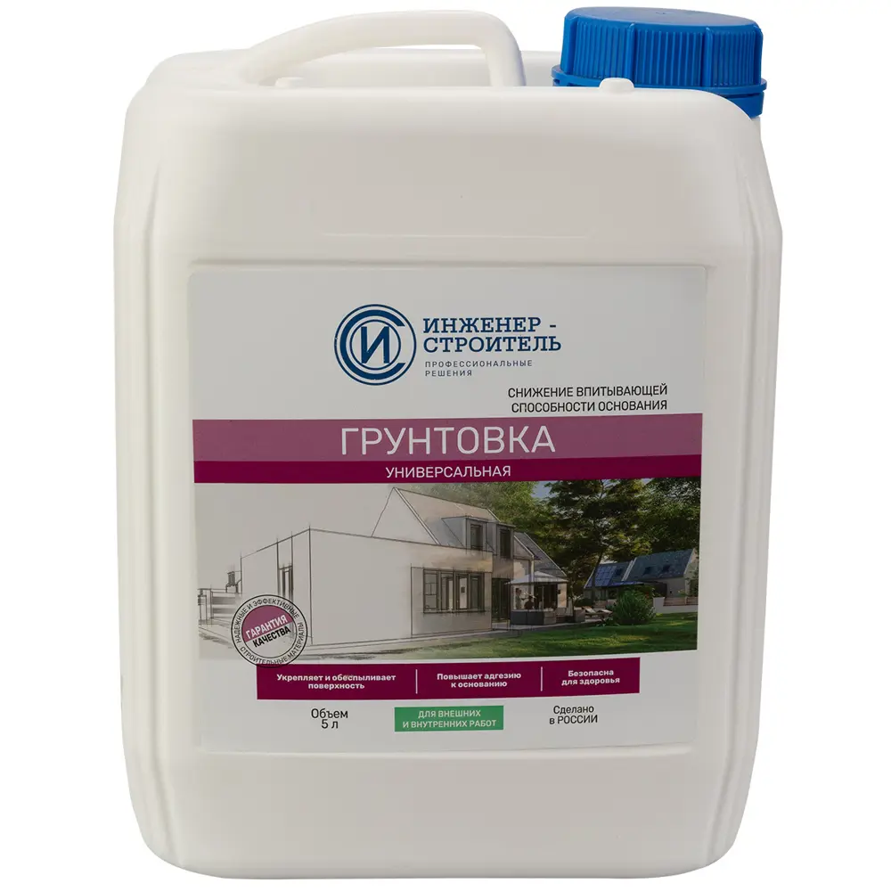 Грунтовка универсальная Инженер-Строитель прозрачная 5 л STLM-2202298