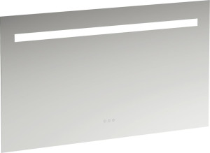 H4476739501441 Зеркало, 1200 мм, с встроенной горизонтальной LED подсветкой и естественным светом, три сенсорных выключателя (вкл/выкл/затемнение/изменение цветовой температуры 2700–6000 K), алюминиевый каркас, IP44 LAUFEN PRO