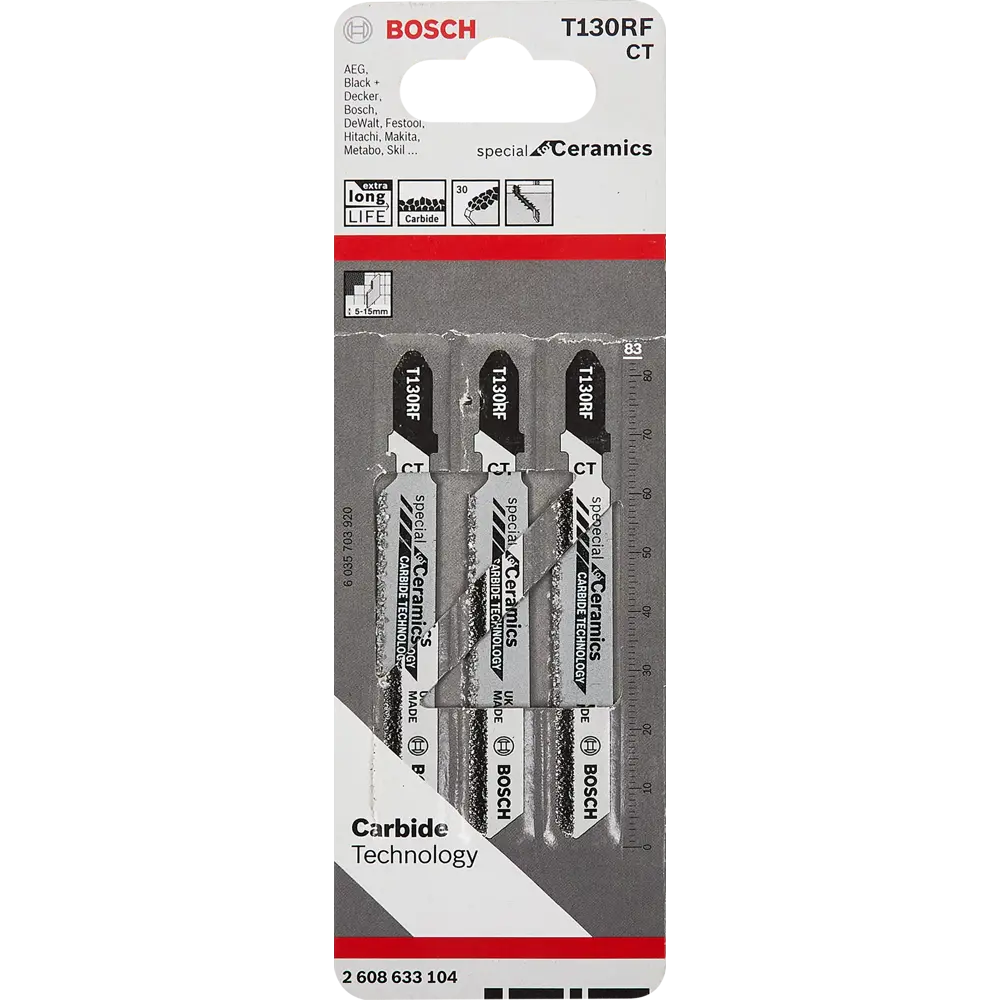 Набор пилок для лобзика по керамике Bosch T130RF, 3 шт. 83497469 STLM-2208881 BOSCH PROFESSIONAL  - Вид №3