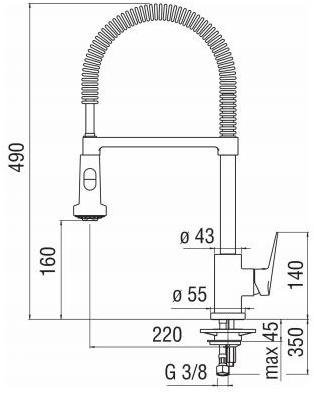 Nobili Rubinetterie Профессиональный смеситель для кухни с вытяжным душем Blues Bs101300/3cr - Вид №1
